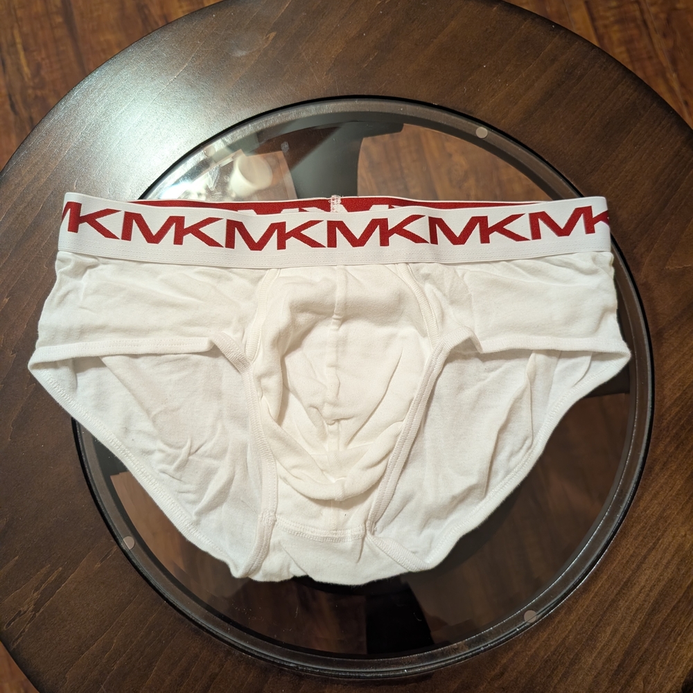 Michael Kors White Briefs with Red Logo Band - Picture 1 of 4